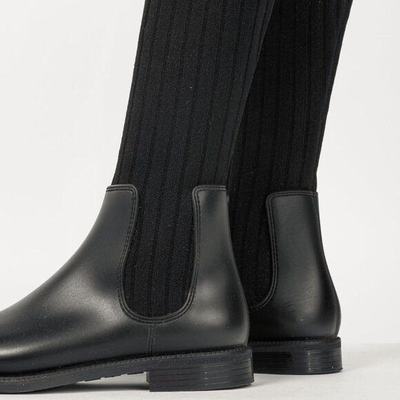 Givenchy Black Over-the-Knee Star & Stripe Sock Rain Boots - Picture 9 of 10